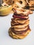 vegetarian dries apples tower, dehydrated healthy snack chips