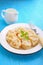 Vegetarian dumplings(pelmeni) with potato