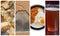 vegetarian English breakfast collage