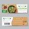 Vegetarian food coupon discount template flat design