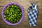 Vegetarian food . onions and dill on a plate on a wooden background. healthy food