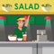 Vegetarian food sale flat vector illustration