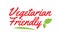 Vegetarian Friendly hand written word text for typography design in red