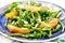 Vegetarian gourmet salad with arugula and peaches