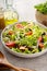 Vegetarian greek salad with vinaigrette dressing