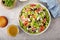 Vegetarian greek salad with vinaigrette dressing