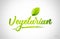 Vegetarian green leaf word text logo icon typography