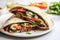 vegetarian gyro sandwich with lots of vegetables