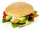 Vegetarian Hamburger with Avocado - Fast Food on white Background