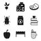 Vegetarian icons set, simple style