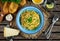 Vegetarian Italian Pasta Spaghetti Aglio E Olio with garlic bread, red chili flake, parsley, parmesan cheese and glas of