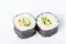 Vegetarian japanese sushi roll with cucumber.