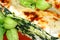 Vegetarian lasagna with ricotta cheese spinach fil