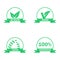 Vegetarian logos set. Green food symbols. Vector labels