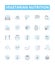 vegetarian nutrition vector line icons set. Vegetarian, Nutrition, Plant-based, Diet, Protein, Vitamins, Grains