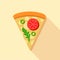 Vegetarian pizza tomatoes and basil icon