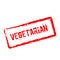 Vegetarian red rubber stamp isolated on white.