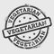 Vegetarian rubber stamp isolated on white.