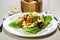 Vegetarian salad with chanterelle