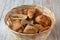 Vegetarian samosas pastries filled with potato, mushrooms, tuna.