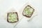 Vegetarian sandwiches made from micro greens and oils on a white background. Vitamins, weight loss and energy