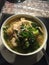 Vegetarian spicy noodle soup