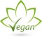 Vegetarian symbol with leaves, vegan and nature logo