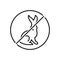 Vegetarian or vegan health cosmetics. Cruelty free sign. Thin line icon of rabbit with heart. Symbol for beauty product. Modern