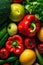 vegetarian vegetable food healthy water background organic green eat close-up fresh drop. Generative AI.