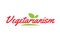 Vegetarianism hand written word text for typography design in red