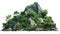 Vegetated Moutain Isolated On Transparent Background. Peaks With Vegetation, Forest And Jungle