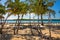 Vegetation and Palapas in the Beautiful caribbean island of Belize