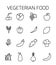 Vegeterian food related vector icon set.