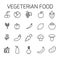 Vegeterian food related vector icon set.