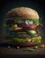 Veggie burger cinematic studio shot. Generative AI