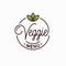 Veggie menu logo. Round linear logo of vegan meal