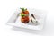 Veggie Millefeuille with Eggplants and Carrots Isolated