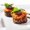 Veggie Millefeuille with Eggplants and Carrots Isolated