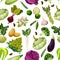 Veggies and vegetables vector seamless pattern