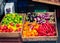 Veggies in wood crates - veggie market