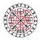 Vegvisir, the Magic Navigation Compass of ancient Icelandic Vikings with scandinavian runes