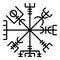 Vegvisir runic compass galdrastav Navigation compass symbol icon black color vector illustration flat style image