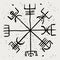 Vegvisir. The Scandinavian runic symbol of travelers and sailors