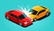 Vehicle accident. Car insurance, transport vector illustration