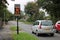 Vehicle activated speed sign showing speed to driver, sign showing speeding driver