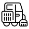 Vehicle car dust icon outline vector. Garbage floor