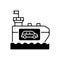 Vehicle carrier ship black linear icon