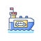Vehicle carrier ship RGB color icon
