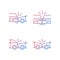 Vehicle crashes gradient linear vector icons set