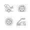 Vehicle damage in car accident cases linear icons set